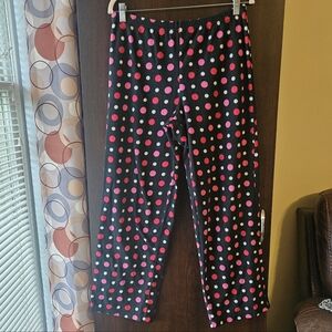 Polka Dot Pajama Pants - Black and Pink